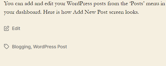 Edit WordPress Post