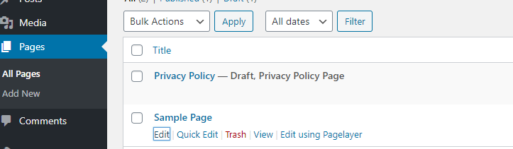 How to hide Page Title