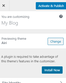 Activate and publish your new theme
