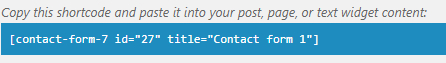 Contact Form 7 shortcode