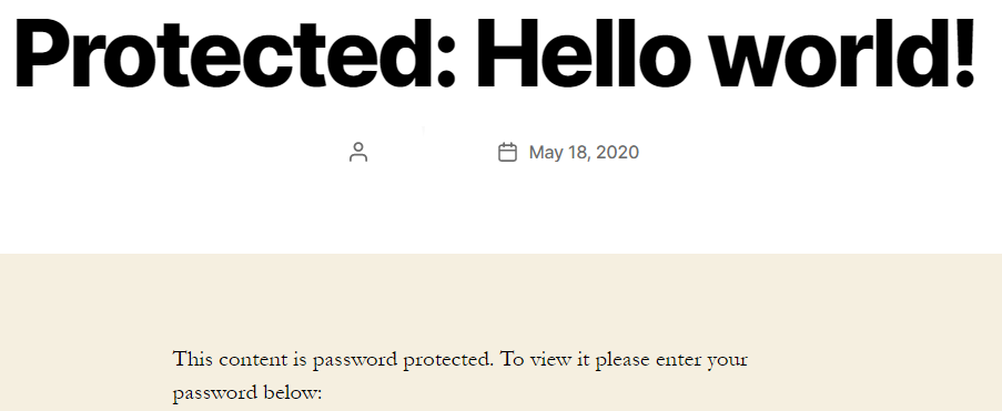 Protected Hello World