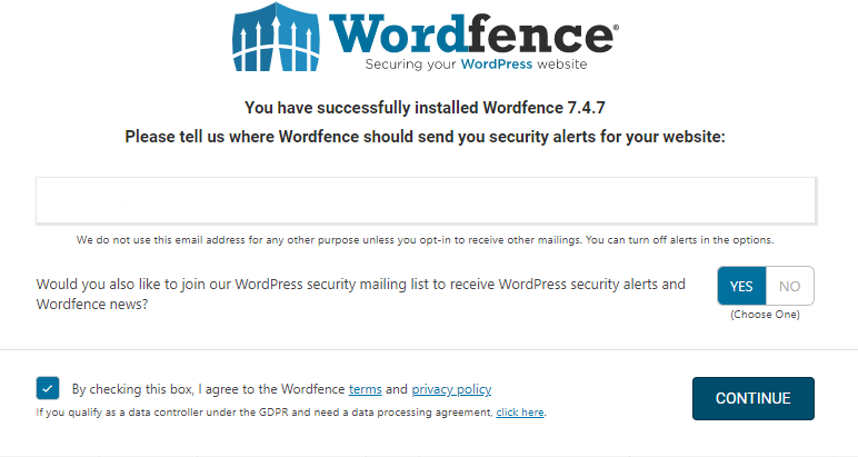 Wordfence is installed