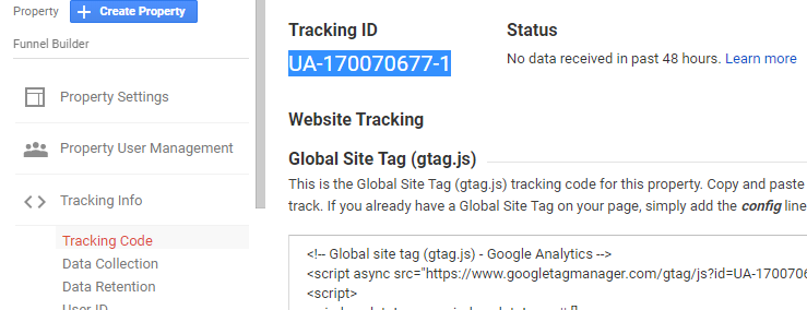 Google Tracking Code