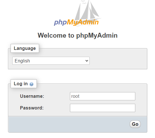 phpmyadmin installed locally