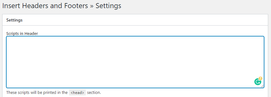 Header and footer settings