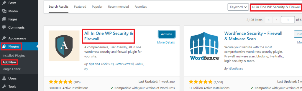 all in one wp security