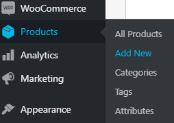 WordPress Products Section