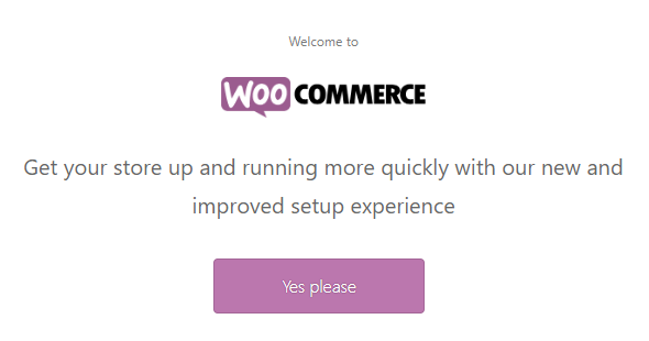 WooCommerce Startup Message