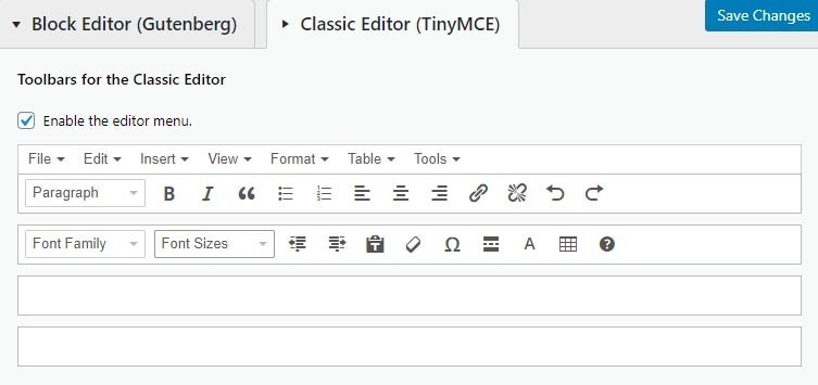 Enable Classic Editor
