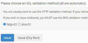 SSL Validation Method