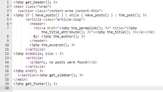 HTML Index Code